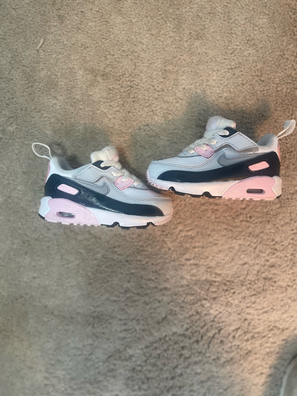 Nike Kids White, Navy & Pink Air Max Style Sneakers
